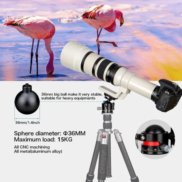 Alt view image 5 of 5 - Koolehaoda Low Profile Ball Head, Panorama Tripod Head Arca Swiss QR Plate