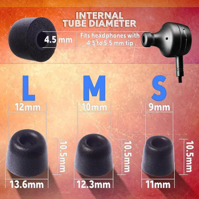 Alt view image 5 of 5 - Earbud Foam Tips with Protective Case - Sports Earphone TIp - 5 Pairs 10 Pieces - Medium Multi-Color