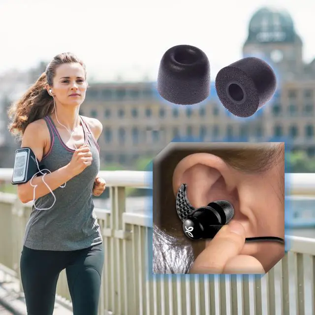 Alt view image 2 of 5 - Earbud Foam Tips with Protective Case - Sports Earphone TIp - 5 Pairs 10 Pieces - Medium Multi-Color
