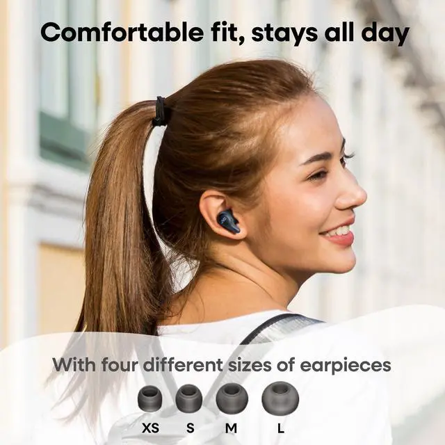 Alt view image 3 of 5 - JVC Gumy Premium True Wireless Earbuds Noise Cancelling, Bluetooth 5.4 Headphones 26H Battery, ANC Ambient Mode, Gaming Low Latency, USB-C Case