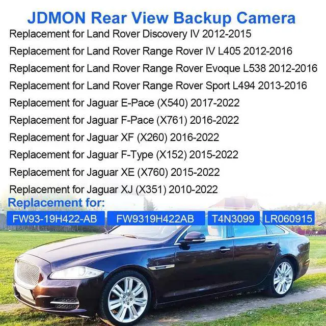 Alt view image 2 of 5 - JDMON Backup Rear Park Assist Camera Compatible with Land Rover Discovery IV 2012-2015, Jaguar E-Pace X540 2017-2022 XE X760 2015-2022 Replacement for FW93-19H422-AB LR060915 Reversing Aid Camera