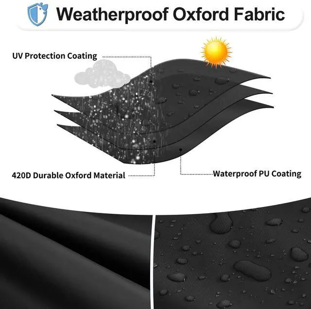 Alt view image 3 of 5 - OutdoorLines Waterproof & Weatherproof Outdoor TV Cover - for 55-58 Inch Flat Screen TV, Dustproof & UV Resistant, Black, Size 55" L x 35" W x 5.5" H