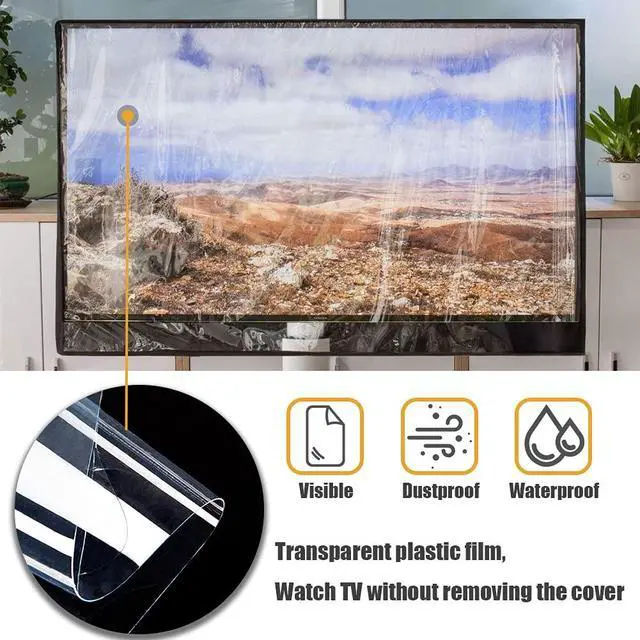 Alt view image 2 of 5 - COOSOO Outdoor TV Cover Waterproof with Visible Transparent Film Heavy duty TV Cover Box Black Heat Resistant Weatherproof Dustproof Anti UV Patio Outside Television Protector 40-42"