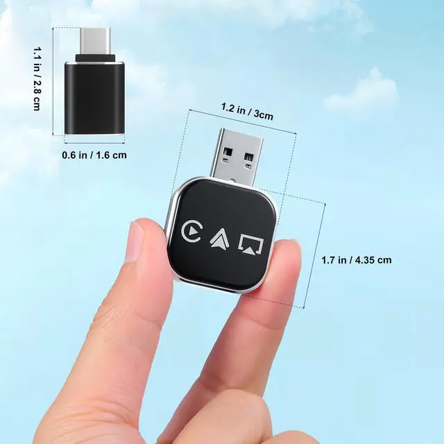 Alt view image 2 of 5 - Wireless Car Adapter 3-in-1 Auto Adapter Converts Wired to Wireless with USB a to C Connector Plug and Play for Stable Phone Connection Navigation and Voice Control