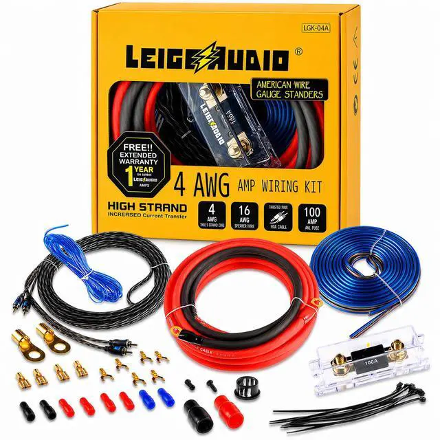 Main image of 4 Gauge Amp Wiring Kit Ture 4 AWG Amplifier Installation Wiring Kit - Car Subwoofer Wiring Kit Helps You Make Connections and Brings Power to Your Radio, Subwoofer and Speakers