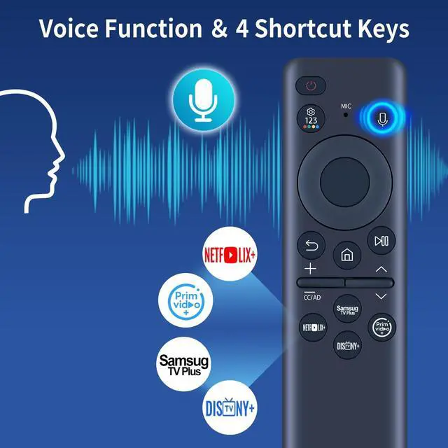 Alt view image 3 of 5 - BN59-01432A Solar Voice Remote Replacement for Samsung TV with Bluetooth Rechargeable Solar Cell, Compatible with Samsung The Frame Crystal UHD Series Neo QLED 8K HDR Ultra HD Smart TVs, V