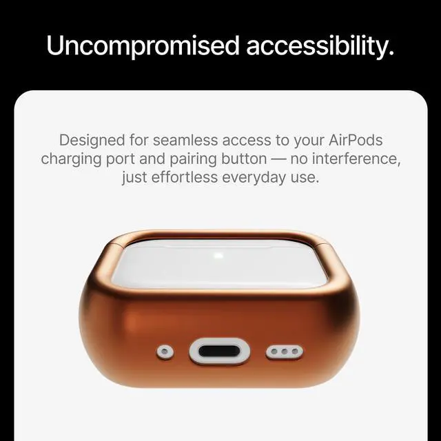 Alt view image 5 of 5 - Arc Pulse Compatible with AirPods Pro 3 Case (2025), Minimalist Protective Shock Absorption Aluminum Shells + Elastomer Inlays, Slide-On Fit Charging Case Cover