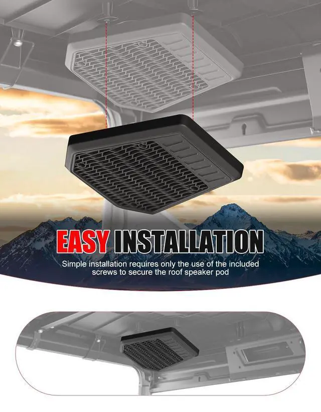Alt view image 5 of 5 - XATVXUTV Rear Roof Speaker Pod Enclosures for Polaris Ranger XP 1000, UTV Sport 6.5" Speaker Holders for Ranger XP 1000 Crew 2019 2020 Accessories (2PCS, Replace #5454646, 5265150, 5265149)