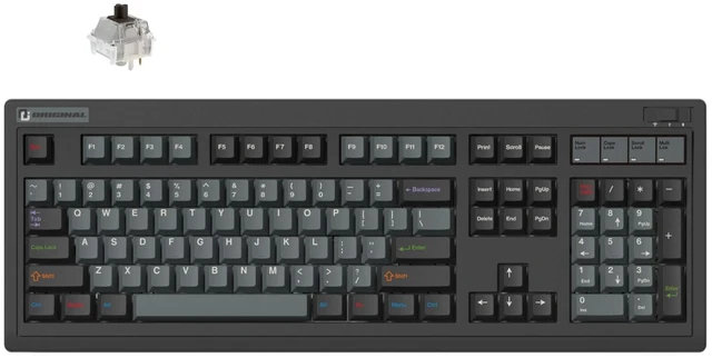 Main image of FLESPORTS OG104 Tri-Mode Retro Mechanical Keyboard, Full-Size Gasket Mount Gaming Keyboard, Hot Swappable, PBT Keycaps, 4000mAh for Mac/PC - Silent Switches ^^ Black