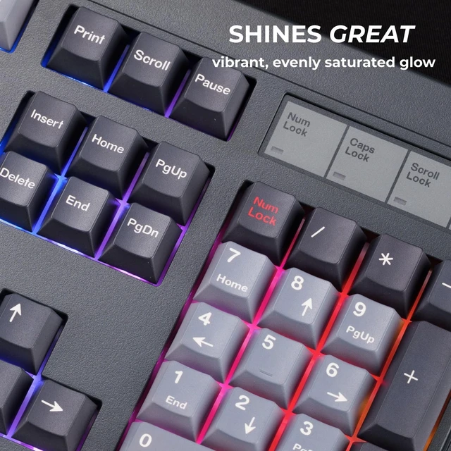 Alt view image 3 of 5 - FLESPORTS OG104 Tri-Mode Retro Mechanical Keyboard, Full-Size Gasket Mount Gaming Keyboard, Hot Swappable, PBT Keycaps, 4000mAh for Mac/PC - Silent Switches ^^ Black