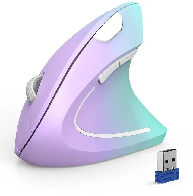 Main image of TECKNET Ergonomic Mouse, Wireless Bluetooth Vertical Mouse, 4800 DPI Optical Tracking, 6 Adjustable DPI, Quiet Clicks, 2.4GHz with USB A Receiver, 12 Months Battery, 6 Buttons, Wide Compatibili