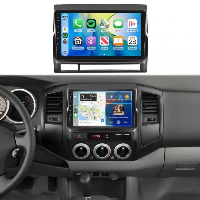 Main image of 8Core 4GB+64GB 5/6Ghz WiFi Radio for Toyota Tacoma 2005-2013 Car Stereo Android 15 Snapdragon Processor 9 Inch 1280x720 IPS Touchscreen Carplay/Android Auto DSP Hi-Res GPS FM/RDS SWC Camera