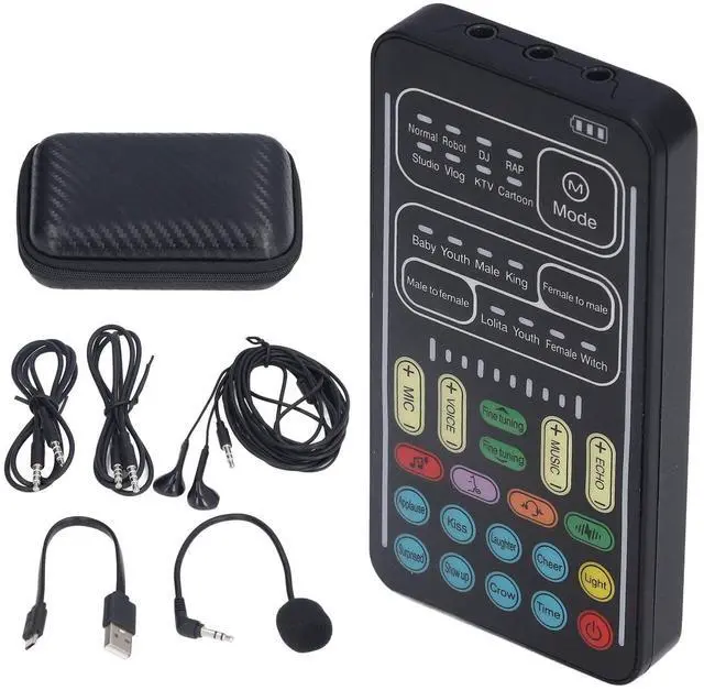 Main image of Voice Changer Set, I9 Multifunction Portable Recording Mini Sound Card, 8+8 Different Sounds Effects for Phone Computer Tablet, Game Music Recording
