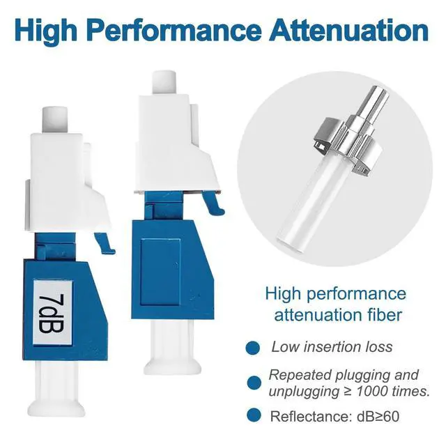 Alt view image 2 of 5 - PklzNet 10PCS 7dB LC-UPC Fiber Optical attenuators Single Mode, Male to Female singal Attenuation Connector Fixed Direct Insert Adapter