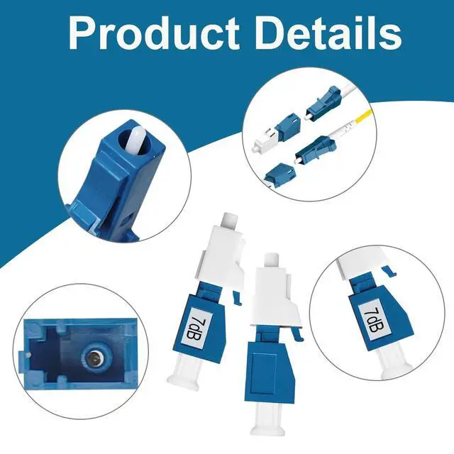Alt view image 4 of 5 - PklzNet 10PCS 7dB LC-UPC Fiber Optical attenuators Single Mode, Male to Female singal Attenuation Connector Fixed Direct Insert Adapter