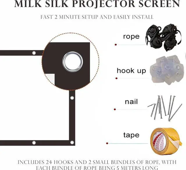Alt view image 3 of 5 - 120 inch Projector Screen 16:9 Foldable Anti-Crease Portable Projector Movies Screens for Home Theater Outdoor Indoor Support Double Sided Projection Upgrade Quality
