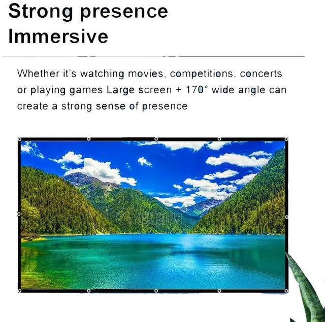Alt view image 5 of 5 - 120 inch Projector Screen 16:9 Foldable Anti-Crease Portable Projector Movies Screens for Home Theater Outdoor Indoor Support Double Sided Projection Upgrade Quality