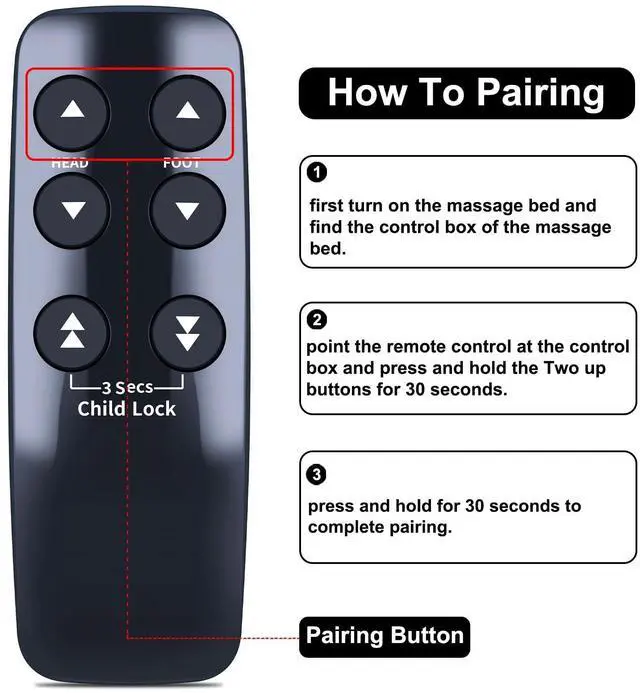 Alt view image 2 of 4 - WKOLF Adjustable Bed Remote for Serta Motion Slim, for Linak HC12BL0011-02 HC10BL, for Beautyrest, for T-120 Adjustable Bed Base
