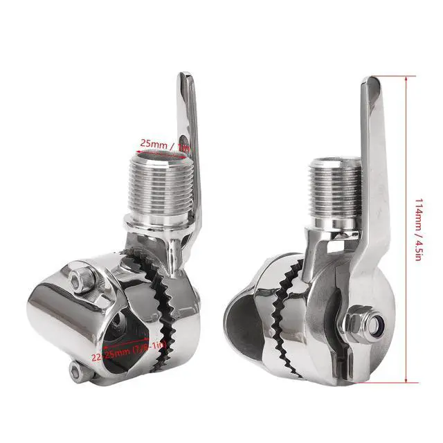 Alt view image 2 of 5 - Acouto Adjustable Ratchet Base Mount Marine VHF Antenna Mount 316 Stainless Steel Adjustable Ratchet Mount for 7/8 to 1in Rails