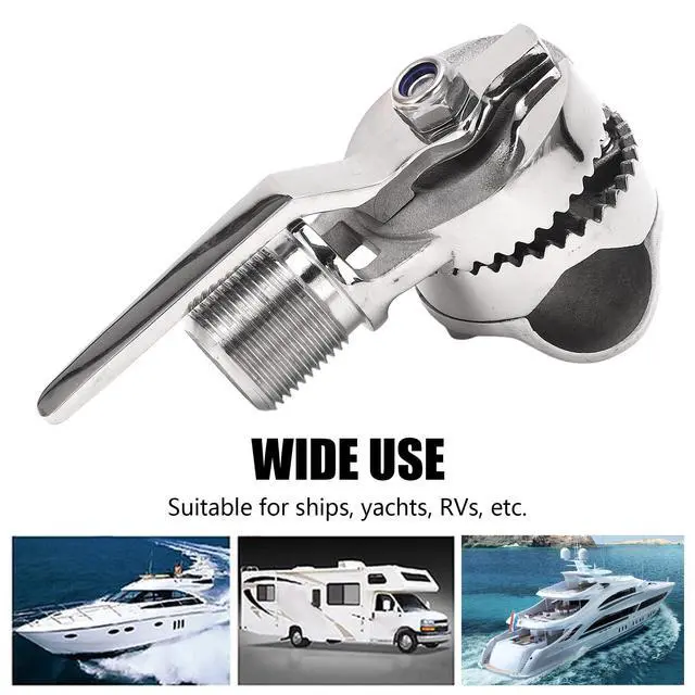 Alt view image 5 of 5 - Acouto Adjustable Ratchet Base Mount Marine VHF Antenna Mount 316 Stainless Steel Adjustable Ratchet Mount for 7/8 to 1in Rails