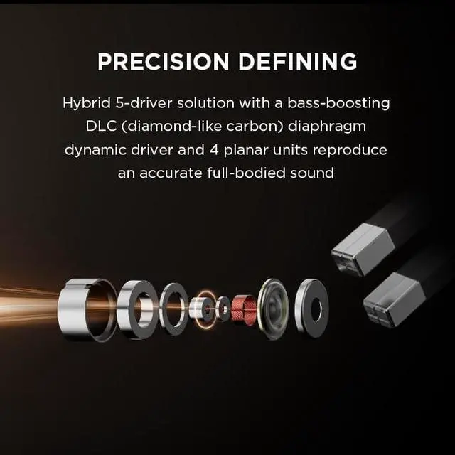 Alt view image 2 of 5 - 1MORE Penta Driver Wired in-Ear Earphones, Hi-Res Certified Hybrid Multi-Driver Headphones with HiFi Sound, Detachable MMCX Connector, MEMS Mic and 3-in-1 Control, for Smartphones, PC, Tablet