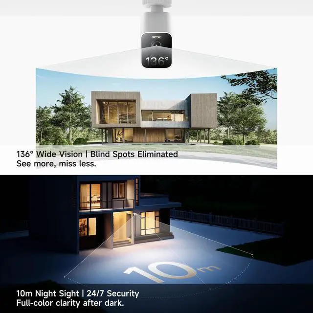 Alt view image 4 of 5 - XIAOMI Outdoor Camera BW500: 2.5K Battery Security Camera Wireless with Color Night Vision, Optional Solar Panel, IP67 Weatherproof, 136 Wide View Home