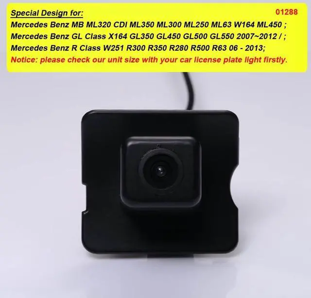 Alt view image 2 of 5 - Car License Light Rear View Camera Vehicle Reverse Parking Camera for Mercedes Benz MB ML320 CDI ML350 ML300 ML250 ML63 W164 ML450 X164 GL350 GL450 GL500 GL550 W251 R300 R350 R280 R500 R63