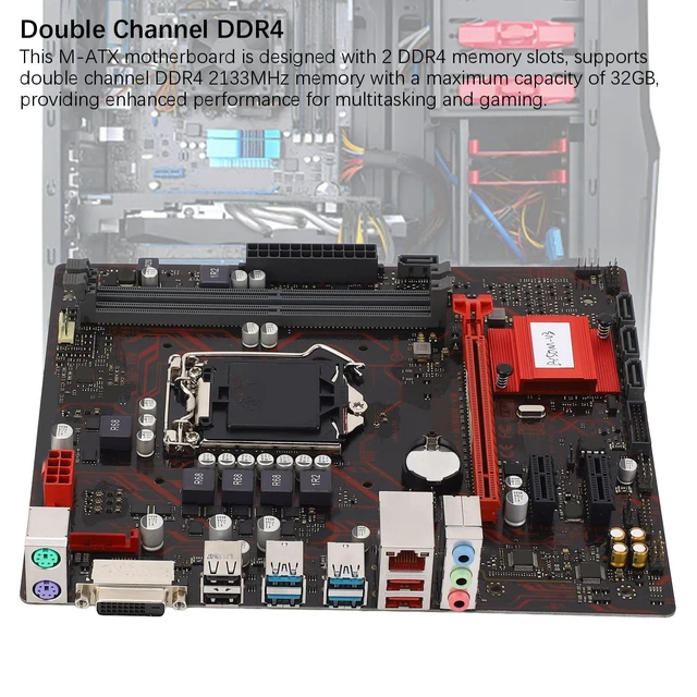 Alt view image 3 of 5 - Tangxi B150M V3 Motherboard, LGA 1151 CPU Slot, 2xDDR4 Memory, Supports PCIE 3.0, Micro ATX Gaming PC Motherboard