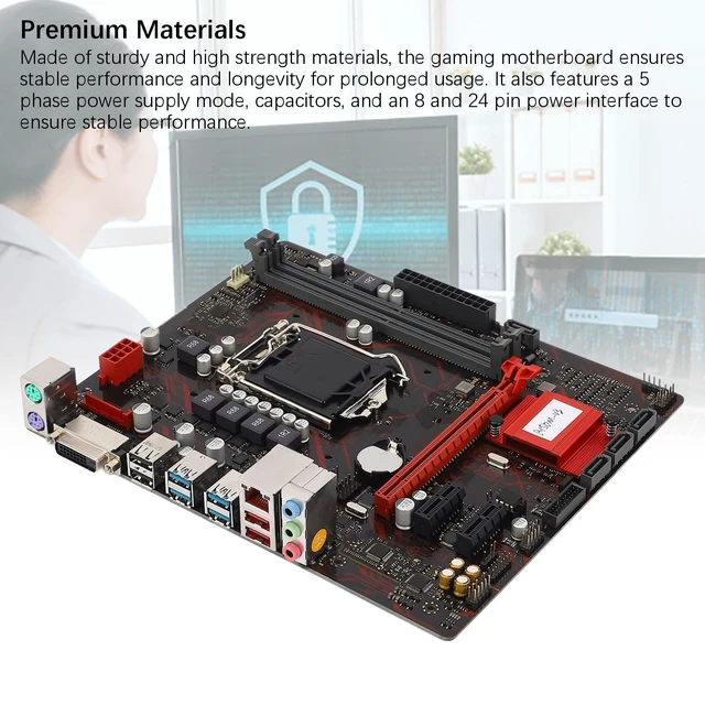 Alt view image 5 of 5 - Tangxi B150M V3 Motherboard, LGA 1151 CPU Slot, 2xDDR4 Memory, Supports PCIE 3.0, Micro ATX Gaming PC Motherboard