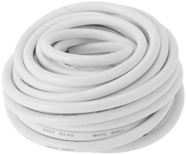 Main image of HEROFFIX Electrical Ground Wire Automotive Power Wire 33FT White TC 1 Pcs 18Gauge 8 Conductor Fully Insulated& Soft Touch Jacket Universal