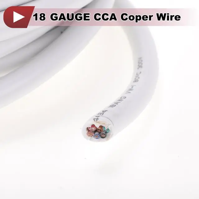 Alt view image 5 of 5 - HEROFFIX Electrical Ground Wire Automotive Power Wire 33FT White TC 1 Pcs 18Gauge 8 Conductor Fully Insulated& Soft Touch Jacket Universal
