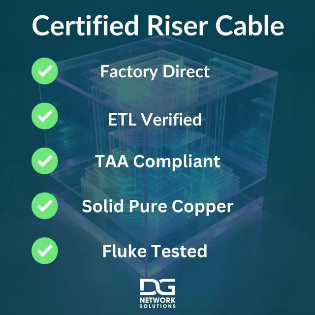 Alt view image 3 of 5 - DG Cat6 Riser (CMR), 500ft, Unshielded, 24AWG, with Spline (+), Solid Bare Copper, 600MHz, ETL Listed, Indoor/Home/Commercial Use, Bulk Ethernet Cable, Blue