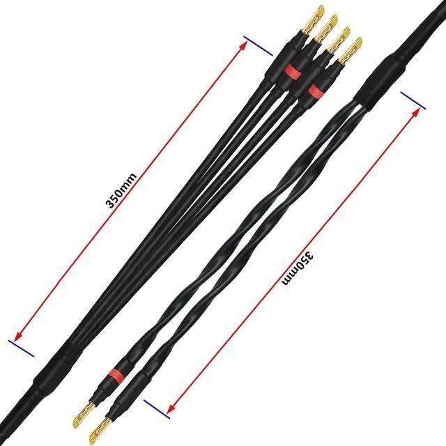 Alt view image 4 of 5 - WORLDS BEST CABLES 50 Foot WBC-GOLD-LOCAP-SPKR-12 AWG - Low-Capacitance - Low-Inductance - High Purity OFC - Audiophile HiFi Bi-Wire Speaker Cable Pair with Eminence Gold Banana Plugs