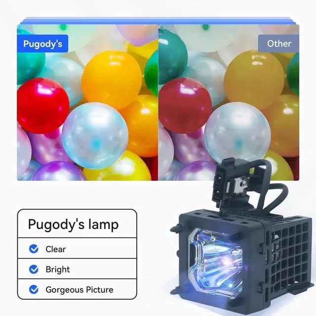 Alt view image 3 of 5 - Pugody XL-5200 Original Bulb TV Lamp Bulb for Sony KDS-60A2000 KDS-60A2020 KDS-60A3000 KDS-50A2000 KDS-50A2020 KDS-55A2000 KDS-55A2020 KDS-50A3000 KDS-55A3000 with Housing