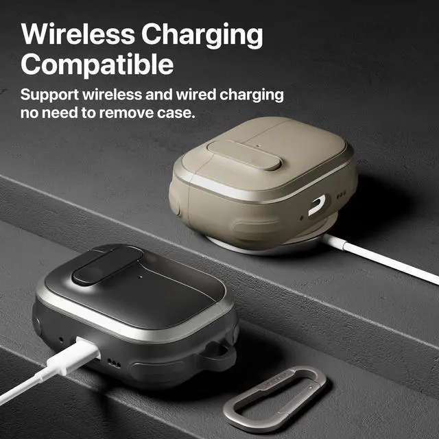 Alt view image 3 of 5 - MAGEASY Odyssey AirPods Pro 3 Case (2025) Rugged Heavy Duty Protective Cover with Lock ^^ Military-Grade Shockproof ^^ MagSafe & Wireless Charging Compatible ^^ Includes Carabiner Cli