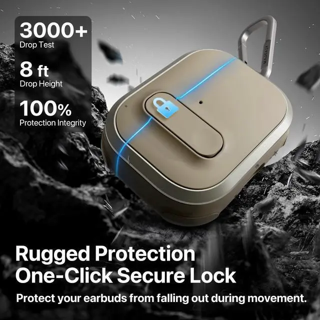 Alt view image 4 of 5 - MAGEASY Odyssey AirPods Pro 3 Case (2025) Rugged Heavy Duty Protective Cover with Lock ^^ Military-Grade Shockproof ^^ MagSafe & Wireless Charging Compatible ^^ Includes Carabiner Cli