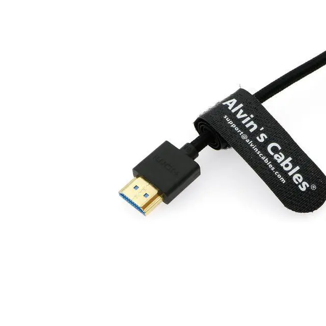 Alt view image 3 of 3 - Alvin's Cables 8K 2.1 HDMI High Speed Straight to Left Angle Braided Coiled Cable for Atomos Ninja V, Portkeys BM5, for Feelworld Monitor, for Canon C300, Z CAM E2, for Sony FS5^^ FS7^^ A7S3 Cameras