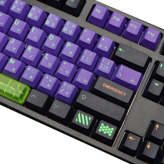 Alt view image 4 of 5 - Keycaps Purple Black Keycaps, MOLGRIA 134 Set Unit-01 Key Caps for Gaming Keyboard, PBT Cherry Profile Dye Sublimation Keycap for Gateron Kailh Cherry MX 104/87/74/61 60 and 75 Percent Keyboard
