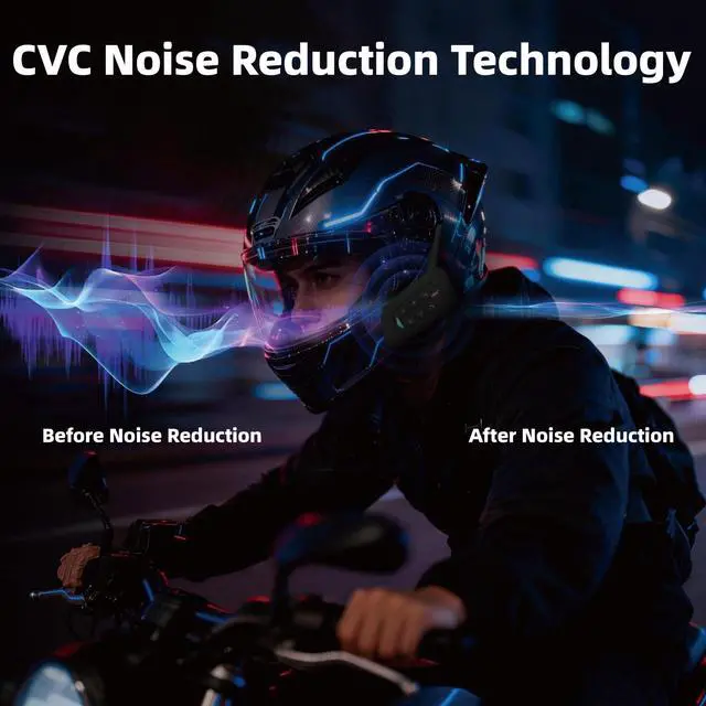 Alt view image 4 of 5 - EJEAS V4 Plus Motorcycle Helmet Bluetooth 5.1 Intercom Headset with FM Radio and CVC Noise Reduction for 4 Riders Intercom (1 Pack)
