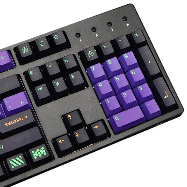 Alt view image 5 of 5 - Keycaps Purple Black Keycaps, MOLGRIA 134 Set Unit-01 Key Caps for Gaming Keyboard, PBT Cherry Profile Dye Sublimation Keycap for Gateron Kailh Cherry MX 104/87/74/61 60 and 75 Percent Keyboard