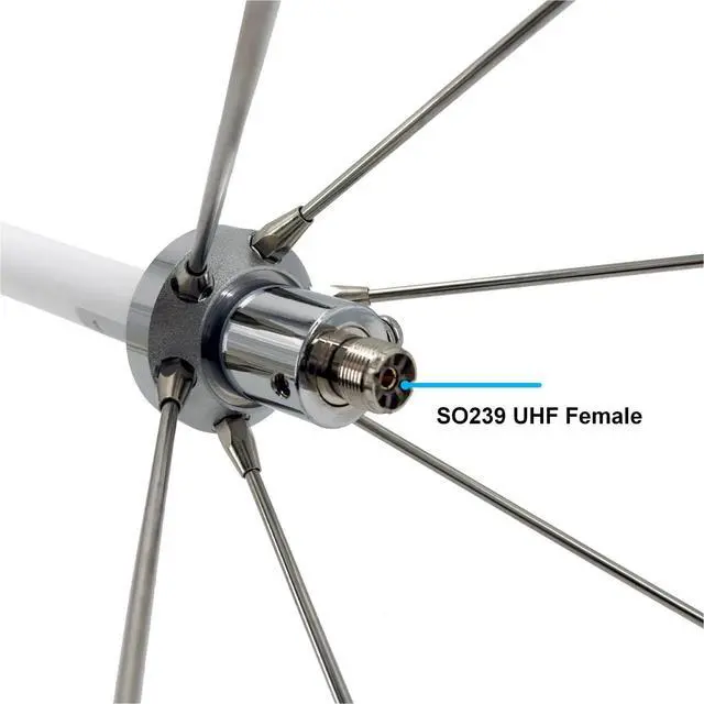 Alt view image 3 of 5 - FMUSER UV100 Dual Band Base Antenna,41 Inch 144/430MHz Fiberglass Ham Radio Antenna for Ham Radio Base Station