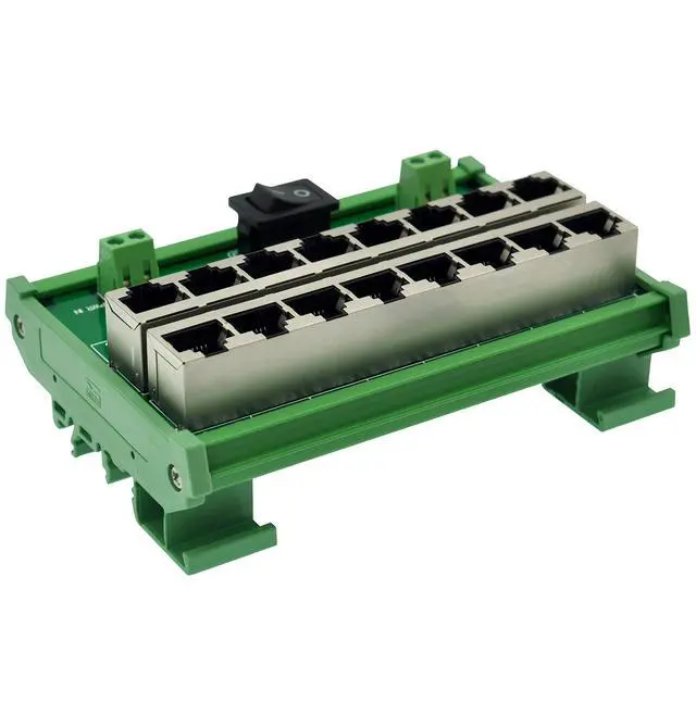 Alt view image 4 of 5 - CZH-LABS DIN Rail Mount 8 Ports Passive RJ45 PoE Power Injection Board, Power Over Ethernet Injector Module.