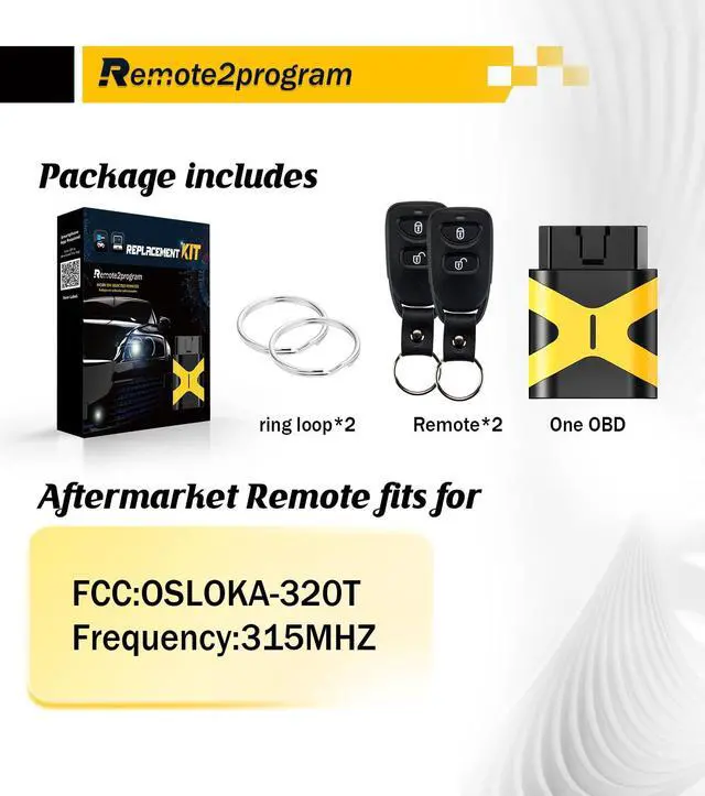 Alt view image 3 of 5 - Remote2program Car Key DIY Programming for No Working Remote and Keyless Entry Remote Control Replacement for 2005-2009 Hyundai Tucson with FCC: OSLOKA-320T (3 BUTTON/OSLOKA-320T)