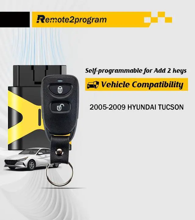 Alt view image 2 of 5 - Remote2program Car Key DIY Programming for No Working Remote and Keyless Entry Remote Control Replacement for 2005-2009 Hyundai Tucson with FCC: OSLOKA-320T (3 BUTTON/OSLOKA-320T)