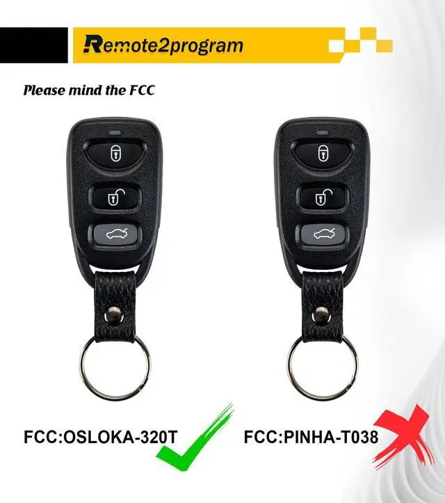 Alt view image 4 of 5 - Remote2program Car Key DIY Programming for No Working Remote and Keyless Entry Remote Control Replacement for 2005-2009 Hyundai Tucson with FCC: OSLOKA-320T (3 BUTTON/OSLOKA-320T)