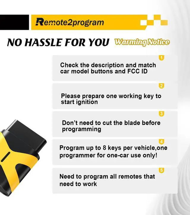 Alt view image 5 of 5 - Remote2program Car Key DIY Programming for No Working Remote and Keyless Entry Remote Control Replacement for 2005-2009 Hyundai Tucson with FCC: OSLOKA-320T (3 BUTTON/OSLOKA-320T)