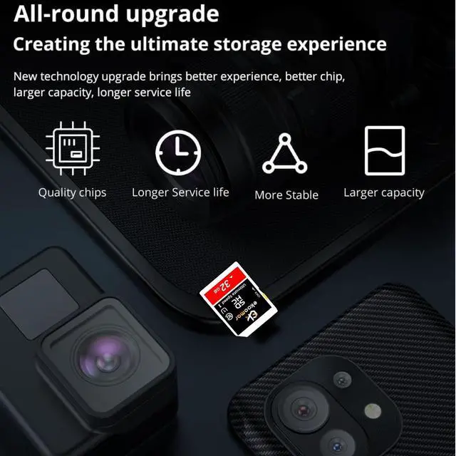 Alt view image 3 of 5 - Ekoomar Card - Class 10, High-Speed Memory Card with 100MB/s for Digital Camera, Dash Cam, & Video Recording ^^ Durable & Reliable Storage for Memories, Camera Card 32GB (Pack of 3)