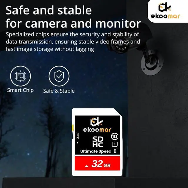 Alt view image 5 of 5 - Ekoomar Card - Class 10, High-Speed Memory Card with 100MB/s for Digital Camera, Dash Cam, & Video Recording ^^ Durable & Reliable Storage for Memories, Camera Card 32GB (Pack of 3)