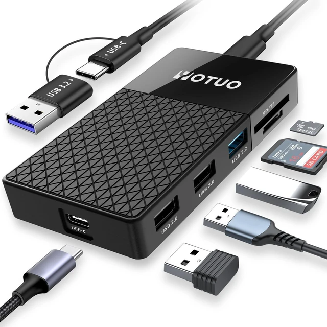 Main image of YOTUO M.2 NVMe SSD Enclosure with Hub & Card Reader, 10Gbps USB-C 3.2, External Solid State Drive Case for 2230/2242/2260/2280, SD/TF Card Reader, USB Hub, Compatible with Windows/Mac/Android/iOS