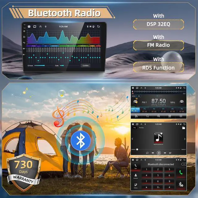 Alt view image 5 of 5 - 6+128G Car Stereo Radio for Honda Fit Jazz 2008-2013 10.1" Touch Screen Audio with CarPlay Android Auto Bluetooth GPS Navi Mirror Link WiFi EQ RDS Hi-Fi Backup Camera